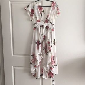 High low floral shirt